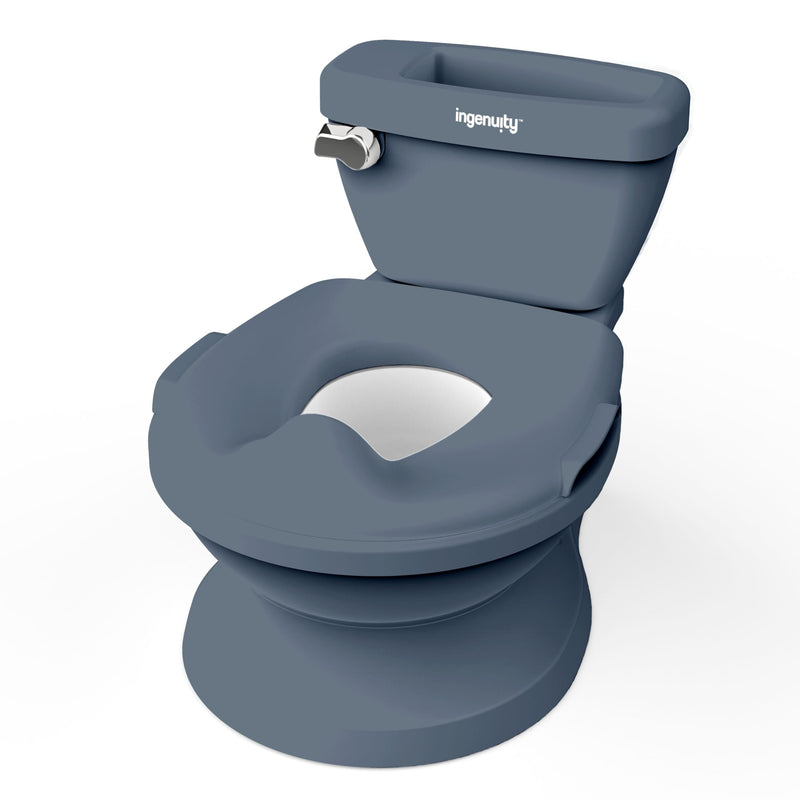 Ingenuity My Size Potty Pro, Potty Training Toilet, Levensecht Spoelend Geluid, voor Leeftijd 18 Maanden, Tot 50 lbs (Marineblauw