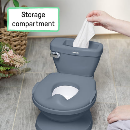 Ingenuity My Size Potty Pro, Potty Training Toilet, Levensecht Spoelend Geluid, voor Leeftijd 18 Maanden, Tot 50 lbs (Marineblauw