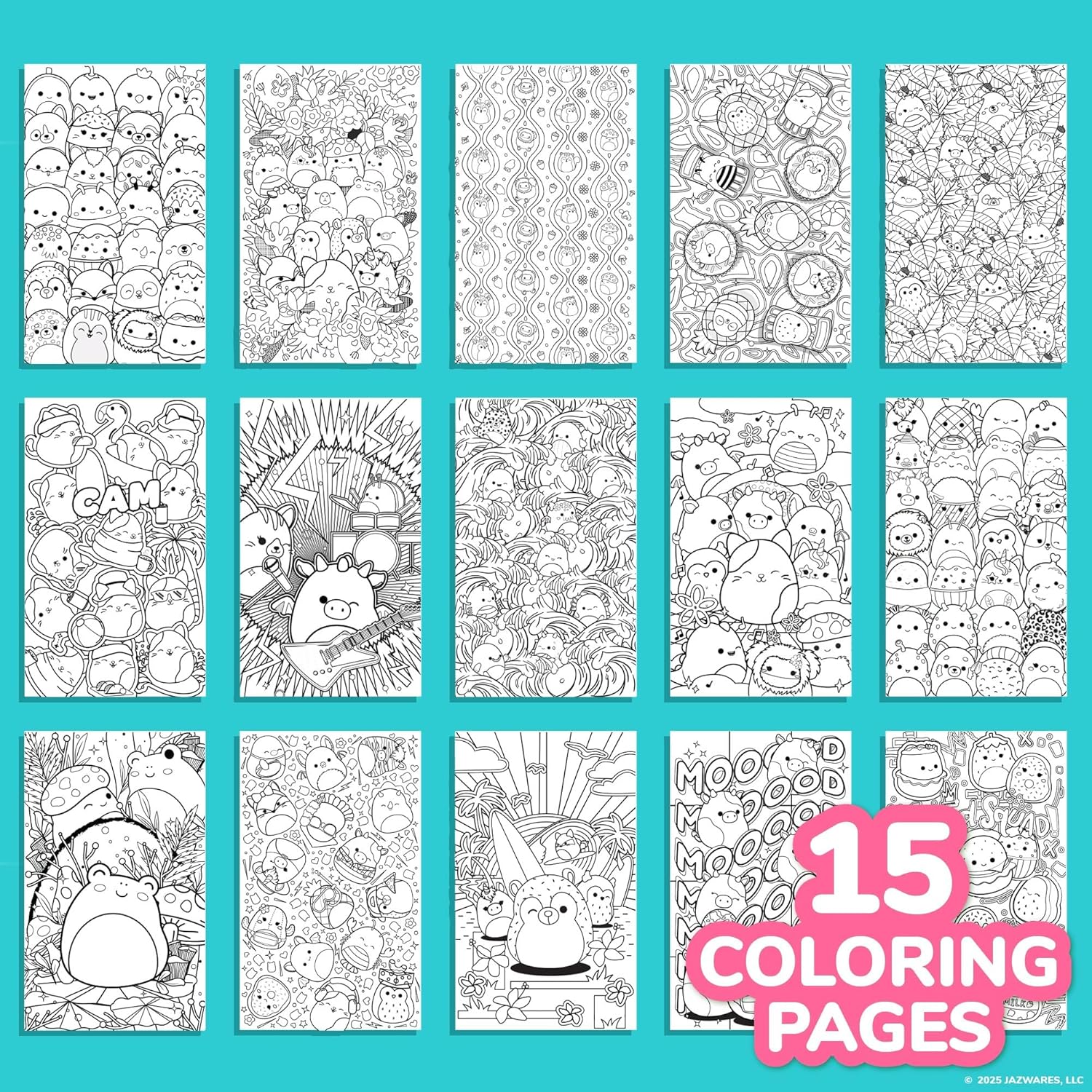 Original Squishmallows Color & Sketch Set, 15-Page Sketchbook, Color & Sketch Book, Sketch Pad, Drawing Pad for Kids, Coloring Books for Kids, Cute Coloring Books, Small Sketchbook, Coloring Book