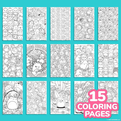Original Squishmallows Color & Sketch Set, 15-Page Sketchbook, Color & Sketch Book, Sketch Pad, Drawing Pad for Kids, Coloring Books for Kids, Cute Coloring Books, Small Sketchbook, Coloring Book
