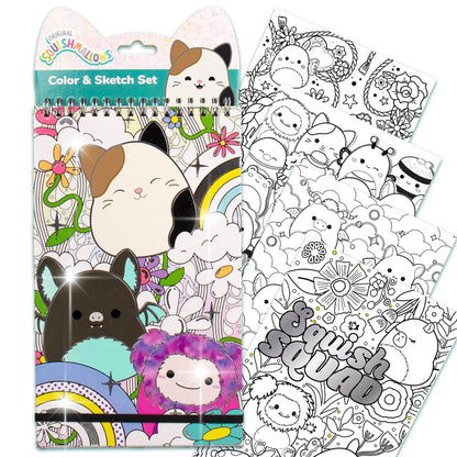Original Squishmallows Color & Sketch Set, 15-Page Sketchbook, Color & Sketch Book, Sketch Pad, Drawing Pad for Kids, Coloring Books for Kids, Cute Coloring Books, Small Sketchbook, Coloring Book