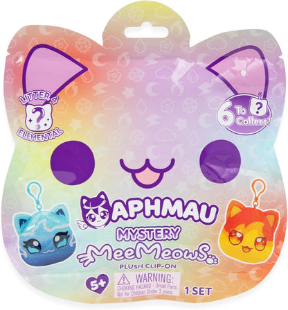 Aphmau 6” MeeMeow Mystery Plush Clip Ons – Elemental, Official Aphmau Merch,Blind Bag,1 of 6 Possible, Styles May Vary