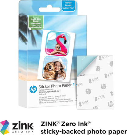 Hp - Zink Paper Sprocket Luna 30-Pack 2X3 Pre-Cut 1.3X1.3 Sticker (Hpiz2X330C)