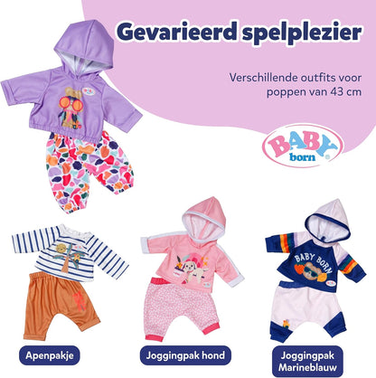 BABY born hoodie outfit met broek & topje - Hoogwaardige poppenaccessoires - Kleding geschikt voor 43 cm poppen
