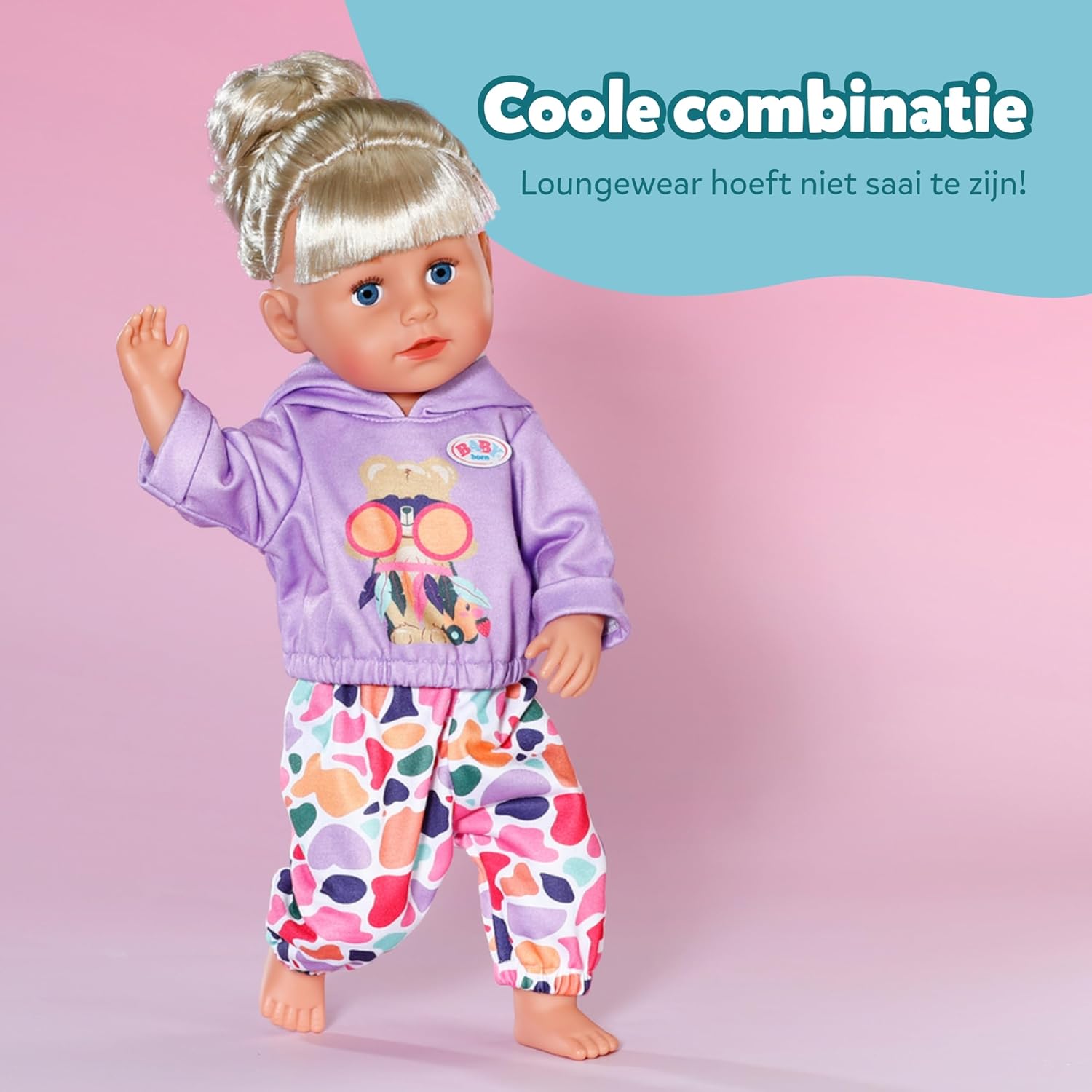 BABY born hoodie outfit met broek & topje - Hoogwaardige poppenaccessoires - Kleding geschikt voor 43 cm poppen