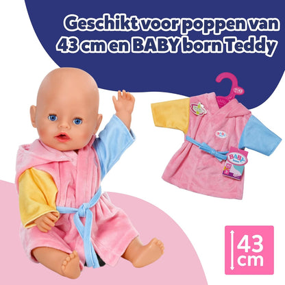 BABY born badjas - Met eendenmuts & verschillende gekleurde mouwen - Hoogwaardige poppenaccessoire - Kleding geschikt voor poppen maat 43 cm