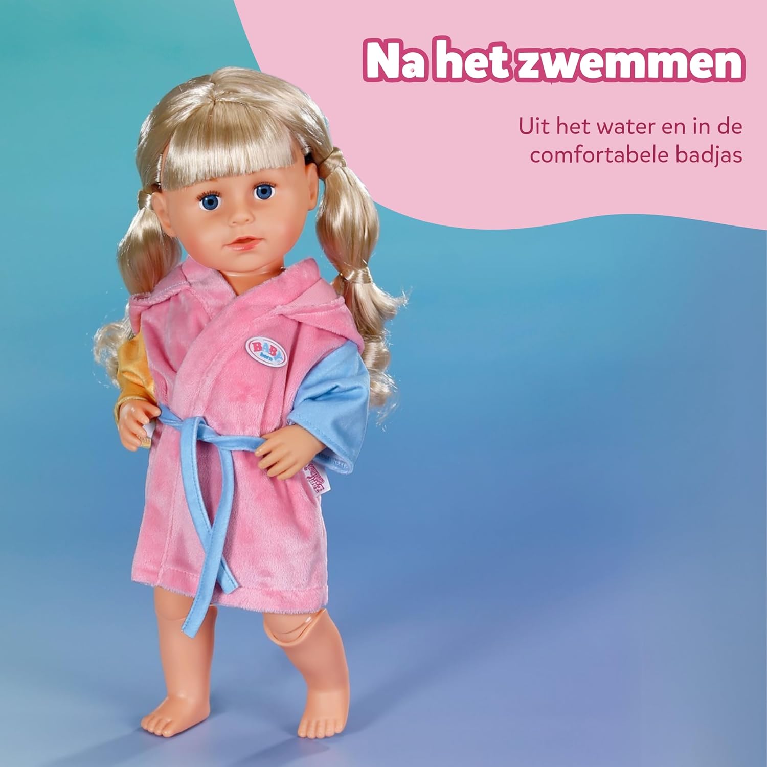 BABY born badjas - Met eendenmuts & verschillende gekleurde mouwen - Hoogwaardige poppenaccessoire - Kleding geschikt voor poppen maat 43 cm