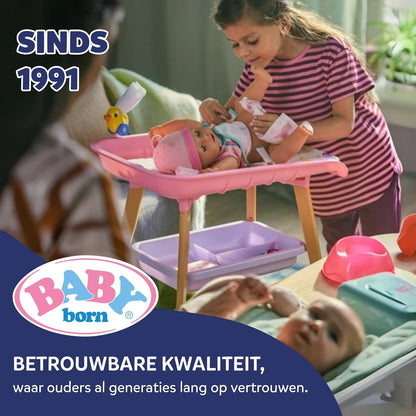 BABY born joggingpak - Met marineblauwe hoodie incl. teddyprint & grijze broek - Hoogwaardige poppenaccessoires - Kleding geschikt voor poppen van 43 cm