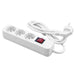 Mediarange 3-Way Socket Strip 1.4M, White