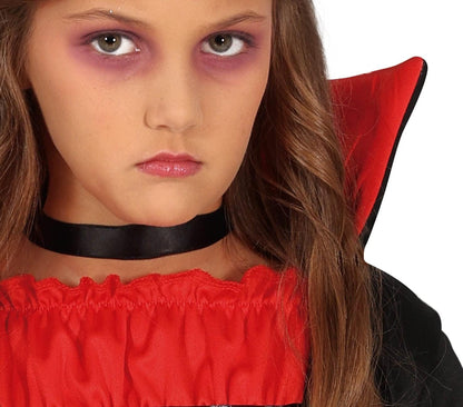 FIESTAS GUIRCA Vampirin Kostüm – Vampir Gräfin Rotes und schwarzes Kleid – Halloween Kinder Kostüm für Mädchen