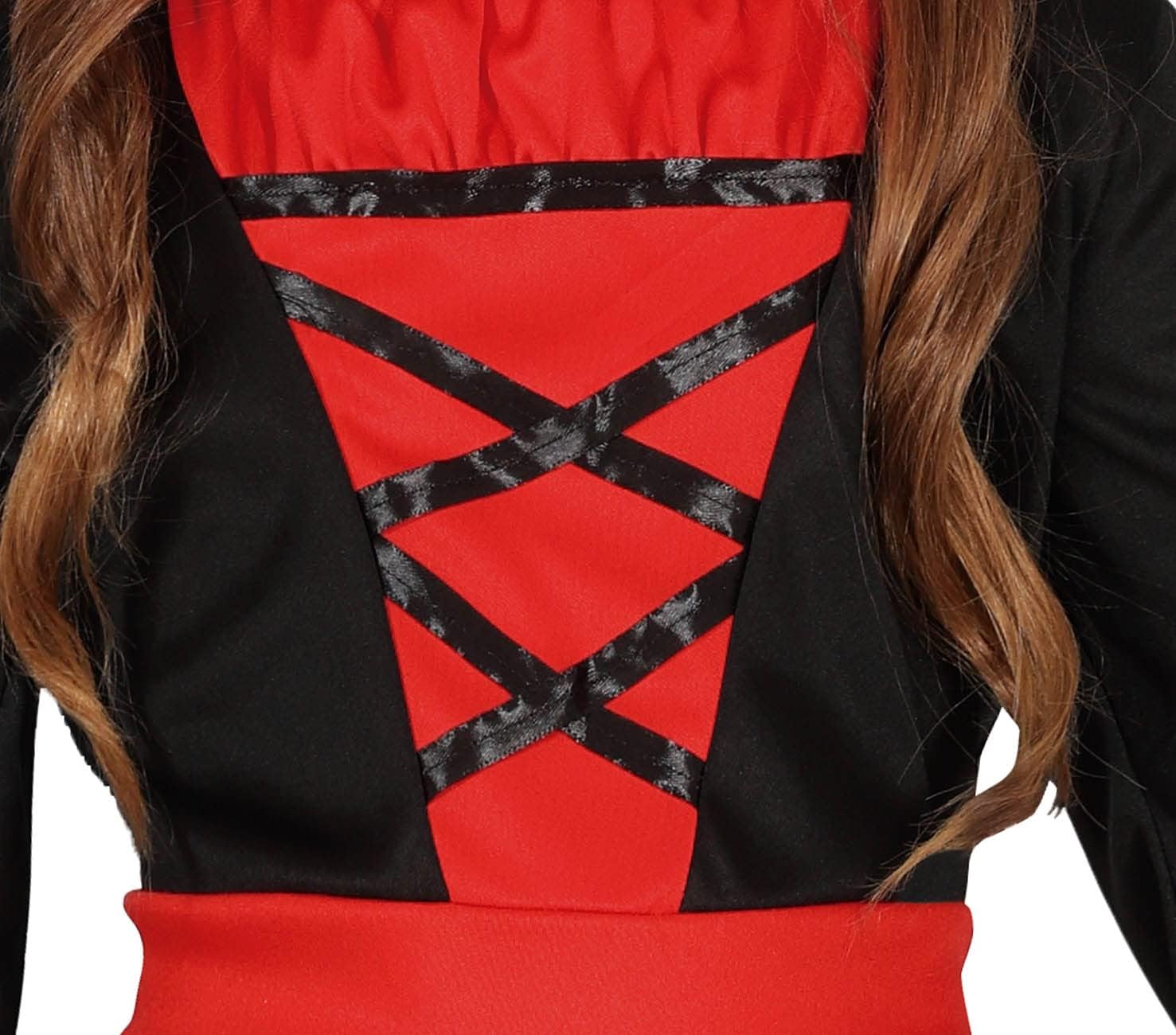 FIESTAS GUIRCA Vampirin Kostüm – Vampir Gräfin Rotes und schwarzes Kleid – Halloween Kinder Kostüm für Mädchen