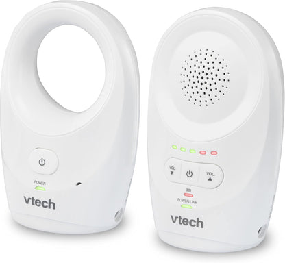 VTech DM1111 Audio Babymonitor, lang bereik tot 460 m, overdrachten in beschermde modus, cystal-clear geluid, oplaadbare batterij, levensduur tot 8 uur, wit