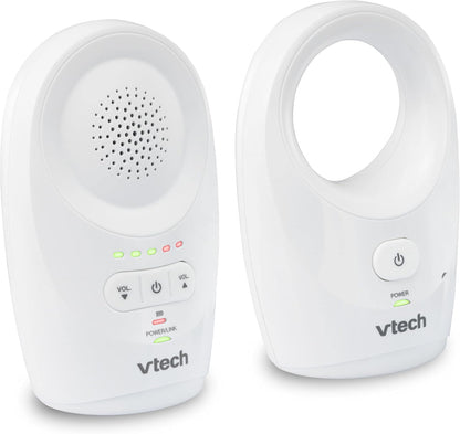VTech DM1111 Audio Babymonitor, lang bereik tot 460 m, overdrachten in beschermde modus, cystal-clear geluid, oplaadbare batterij, levensduur tot 8 uur, wit