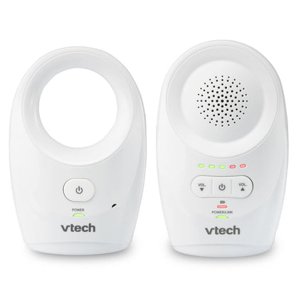 VTech DM1111 Audio Babymonitor, lang bereik tot 460 m, overdrachten in beschermde modus, cystal-clear geluid, oplaadbare batterij, levensduur tot 8 uur, wit