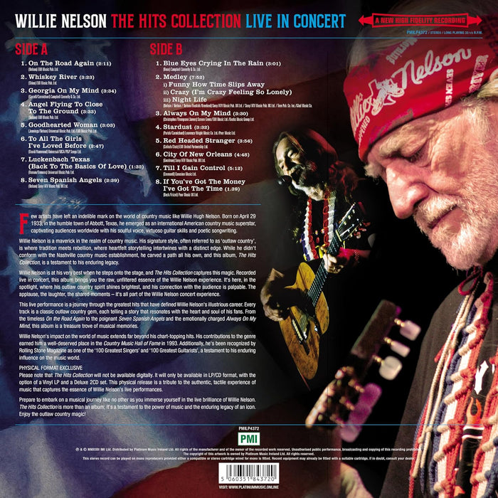 Willie Nelson THE HITS COLLECTION Live in Concert 18 Songs The Greatest Hits (EXCLUSIVE - physical release ONLY )