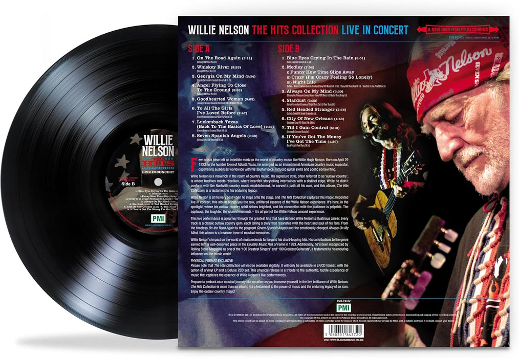 Willie Nelson THE HITS COLLECTION Live in Concert 18 Songs The Greatest Hits (EXCLUSIVE - physical release ONLY )