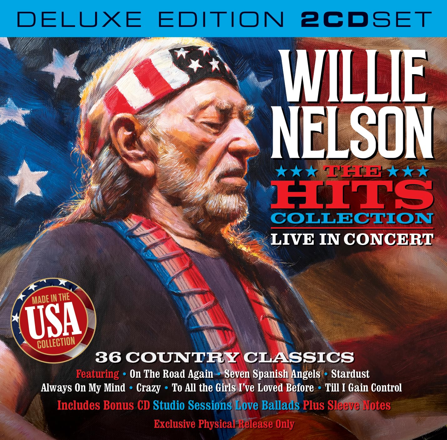 Willie Nelson The HITS COLLECTION Live with a bonus COUNTRY LOVE BALLADs - The Studio Sessions 18 songs (Exclusive physical release ONLY)