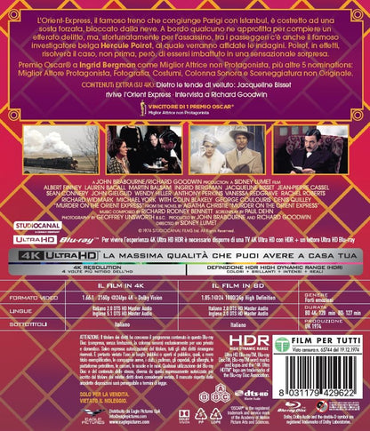 Blu-Ray 4K Uhd Assassinio Sull'Orient Express (1974) (4K Ultra Hd + Blu-Ray Hd