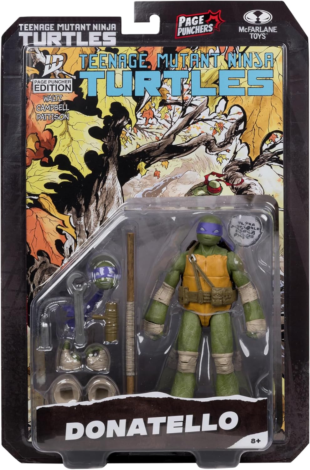 McFarlane Teenage Mutant Ninja Turtles (Page Punchers) Donatello 5in Action Figure with Comic Toys
