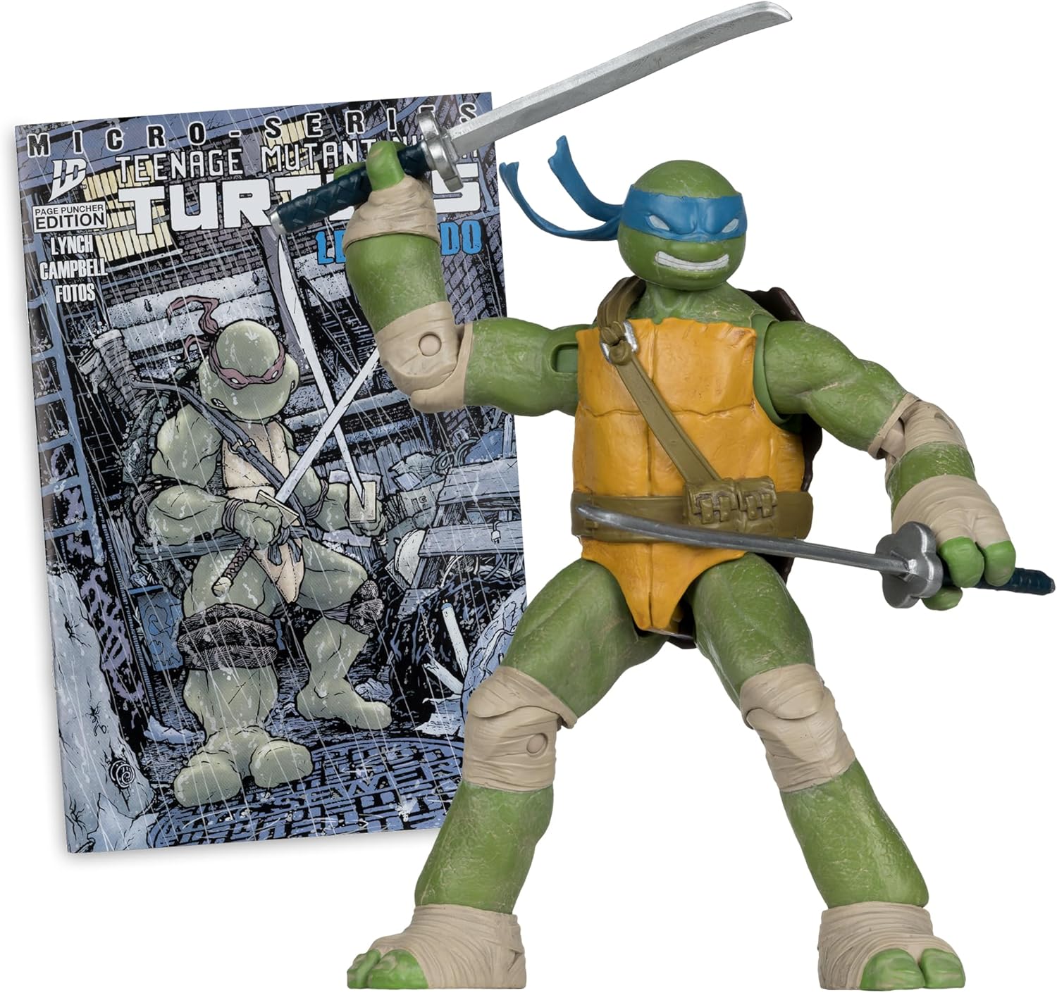 McFarlane Teenage Mutant Ninja Turtles (Page Punchers) Leonardo 5in Action Figure with Comic Toys