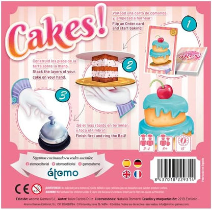 Atomo Games Cakes! The Board Game - 2 to 4 Players, Ages 5 and Up, 15 Min Gameplay, Family-Friendly