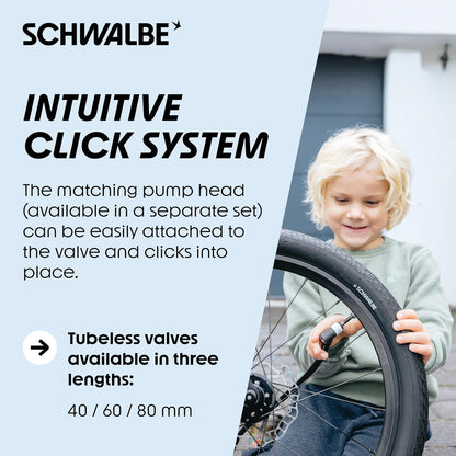 Schwalbe Clik Valve Tubeless Valves SCV Pair 40mm