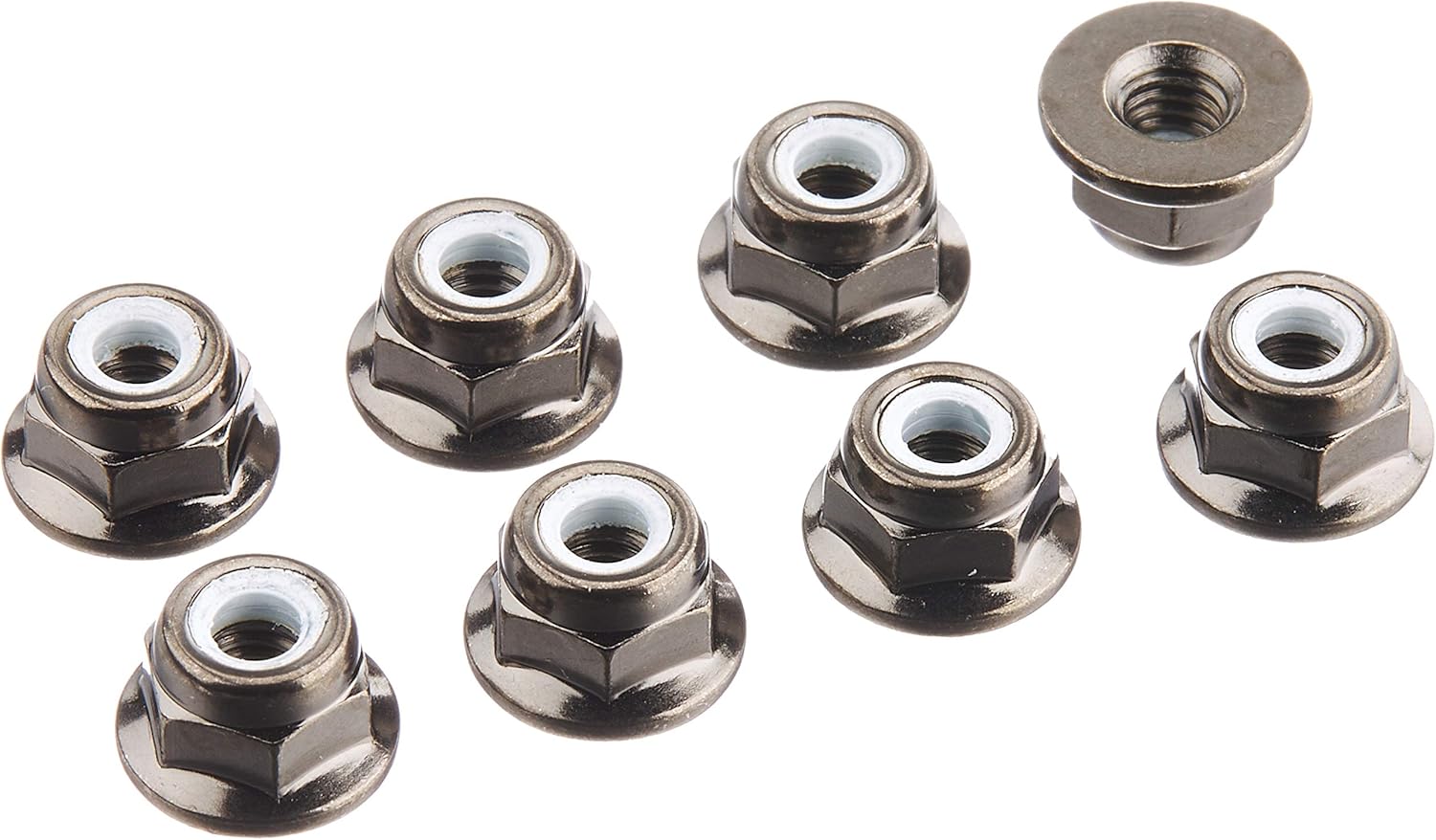 Tamiya 54642 4mm Flange Lock Nuts (Black, 8 Pcs.) (Wheel Nuts/TT01/TT02/DT02