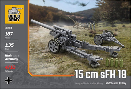 WW2 Deutsche 15 cm SFH 18 Artillerieziegel-Modellbaustein, 167 Teile