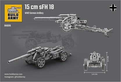 WW2 Deutsche 15 cm SFH 18 Artillerieziegel-Modellbaustein, 167 Teile