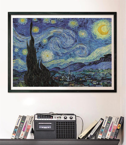 Clementoni - Van Gogh 37065 Puzzel met 1000 stukjes, kunst voor volwassenen en jongens, museumcollectie, thema sterrennacht, met poster, compacte doos, cadeau-idee voor dames en heren, Made in Italy