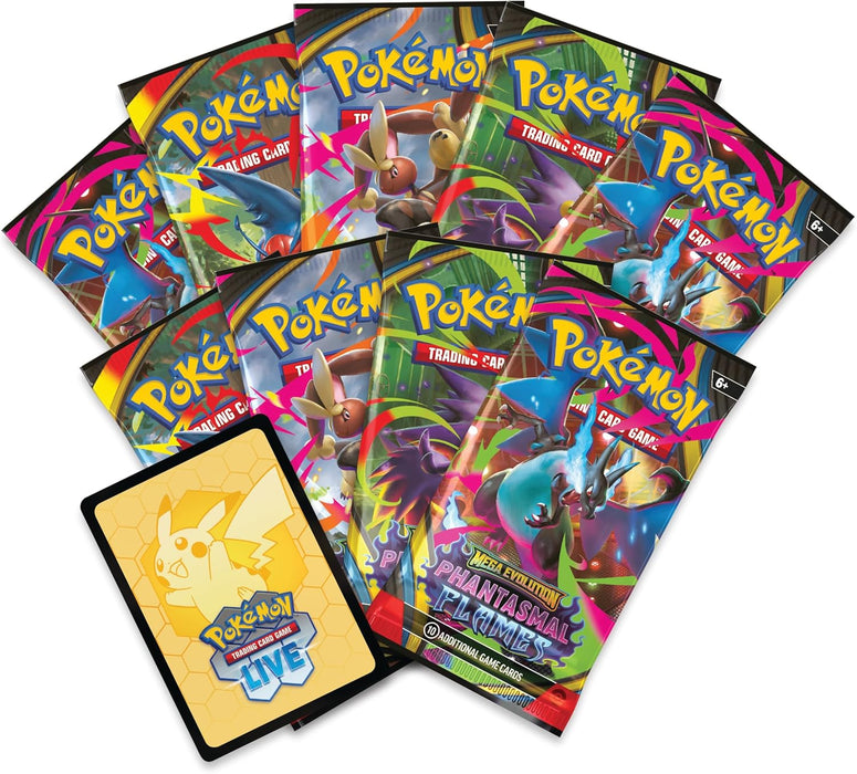 Pokémon TCG: Mega Evolution—Phantasmal Flames Elite Trainer Box (1 Full-Art Promo Card, 9 Booster Packs & Premium Accessories