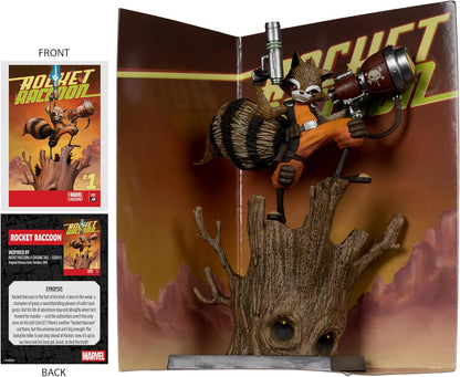 McFarlane Toys - Marvel Rocket Racoon à l'échelle 1:6ème à collectionner avec scène (Rocket Racoon : A Chasing Tale #1