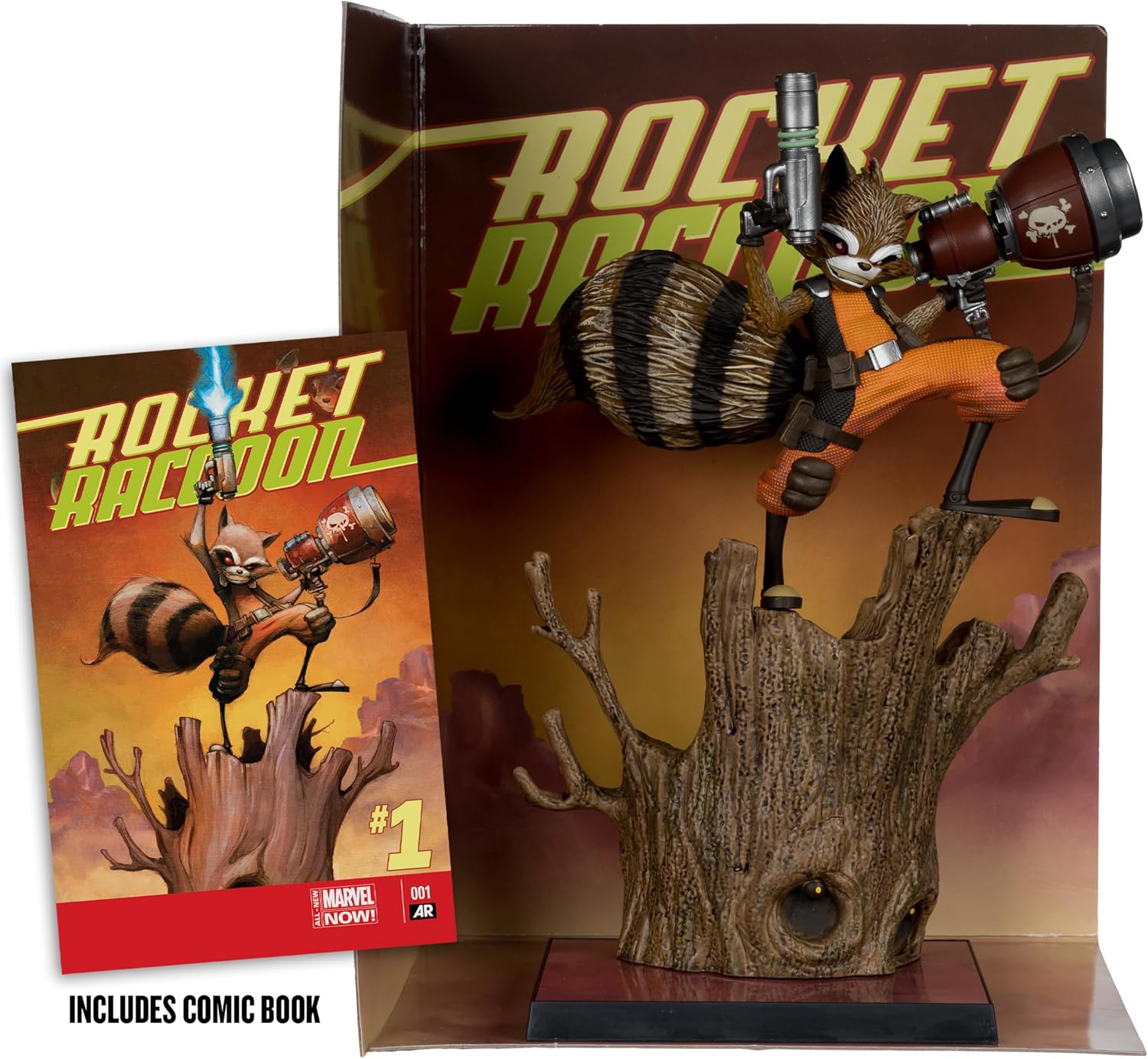McFarlane Toys - Marvel Rocket Racoon à l'échelle 1:6ème à collectionner avec scène (Rocket Racoon : A Chasing Tale #1