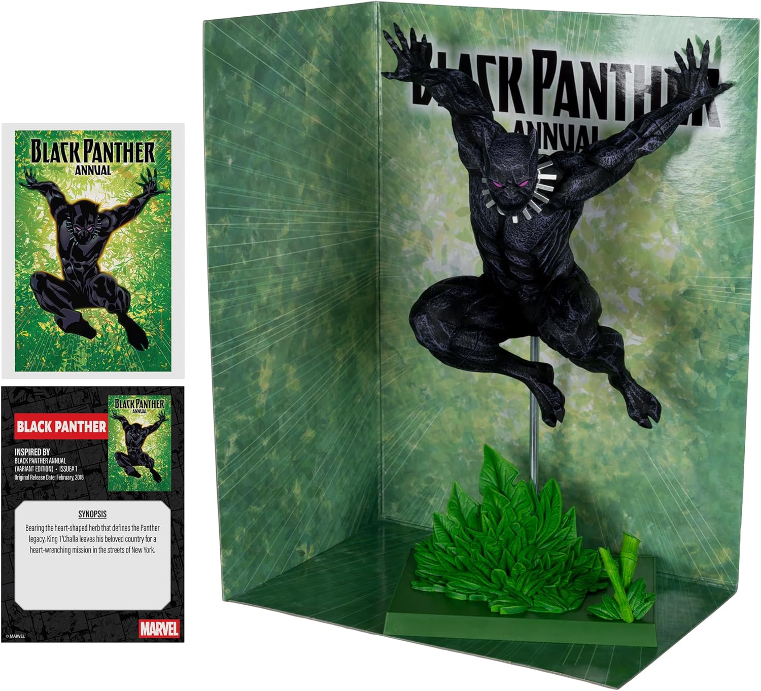 McFarlane Marvel Black Panther 1:6th Scale Collectible with Scene (Black Panther Annual (Variant) #1) Toys