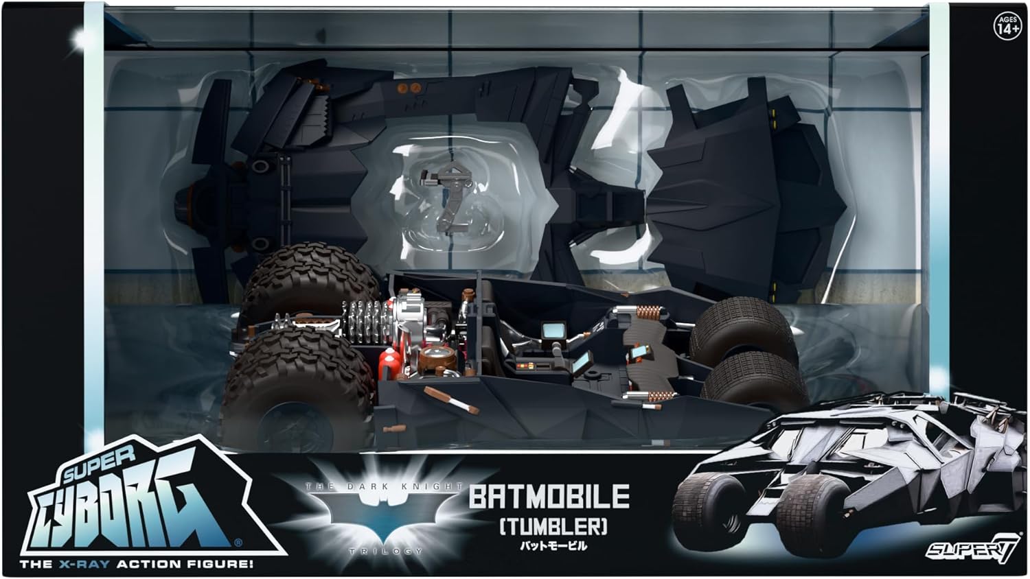 Super7 Batman Super Cyborg – Figurine Batmobile Tumbler (Pleine Couleur