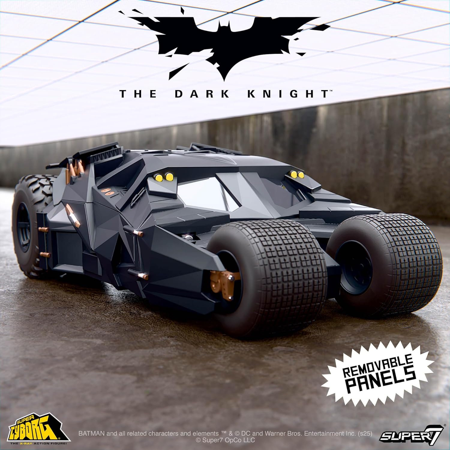 Super7 Batman Super Cyborg – Figurine Batmobile Tumbler (Pleine Couleur