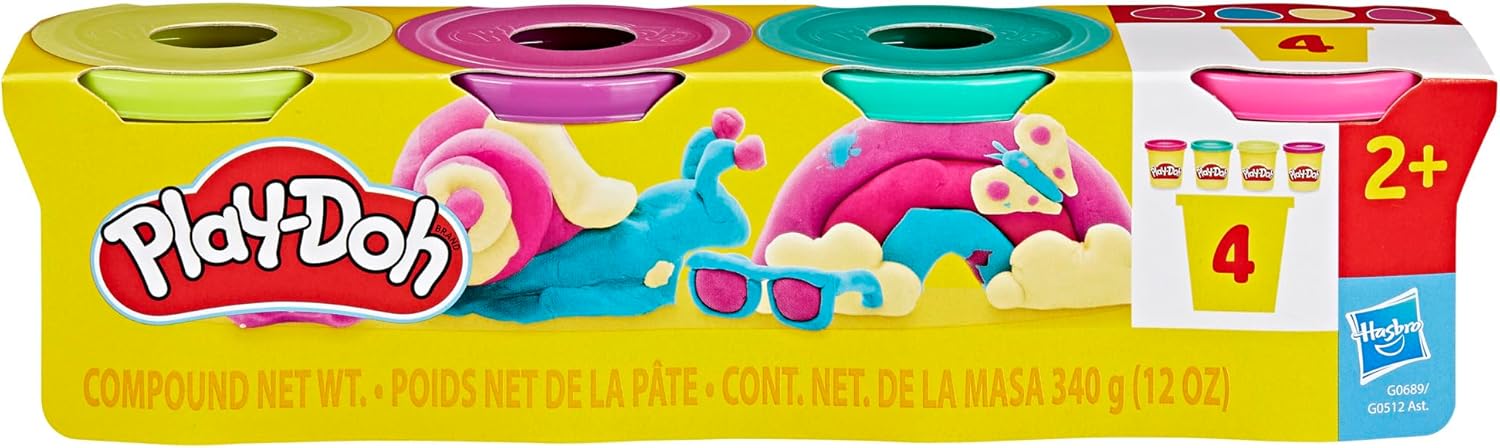 Play-Doh 4 Pack 85 Grams Vibrant Colours