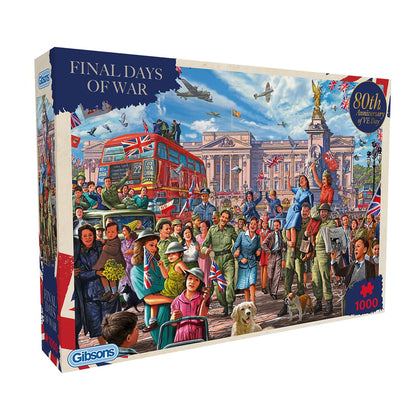 Gibsons Final Days of War 1000 Piece Jigsaw Puzzle – VE Day Celebration Outside Buckingham Palace by Steve Crisp – Commemorative Puzzle for Adults – Sustainable Premium Quality by Gibsons Games