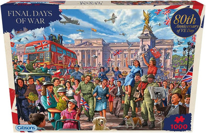 Gibsons Final Days of War 1000 Piece Jigsaw Puzzle – VE Day Celebration Outside Buckingham Palace by Steve Crisp – Commemorative Puzzle for Adults – Sustainable Premium Quality by Gibsons Games