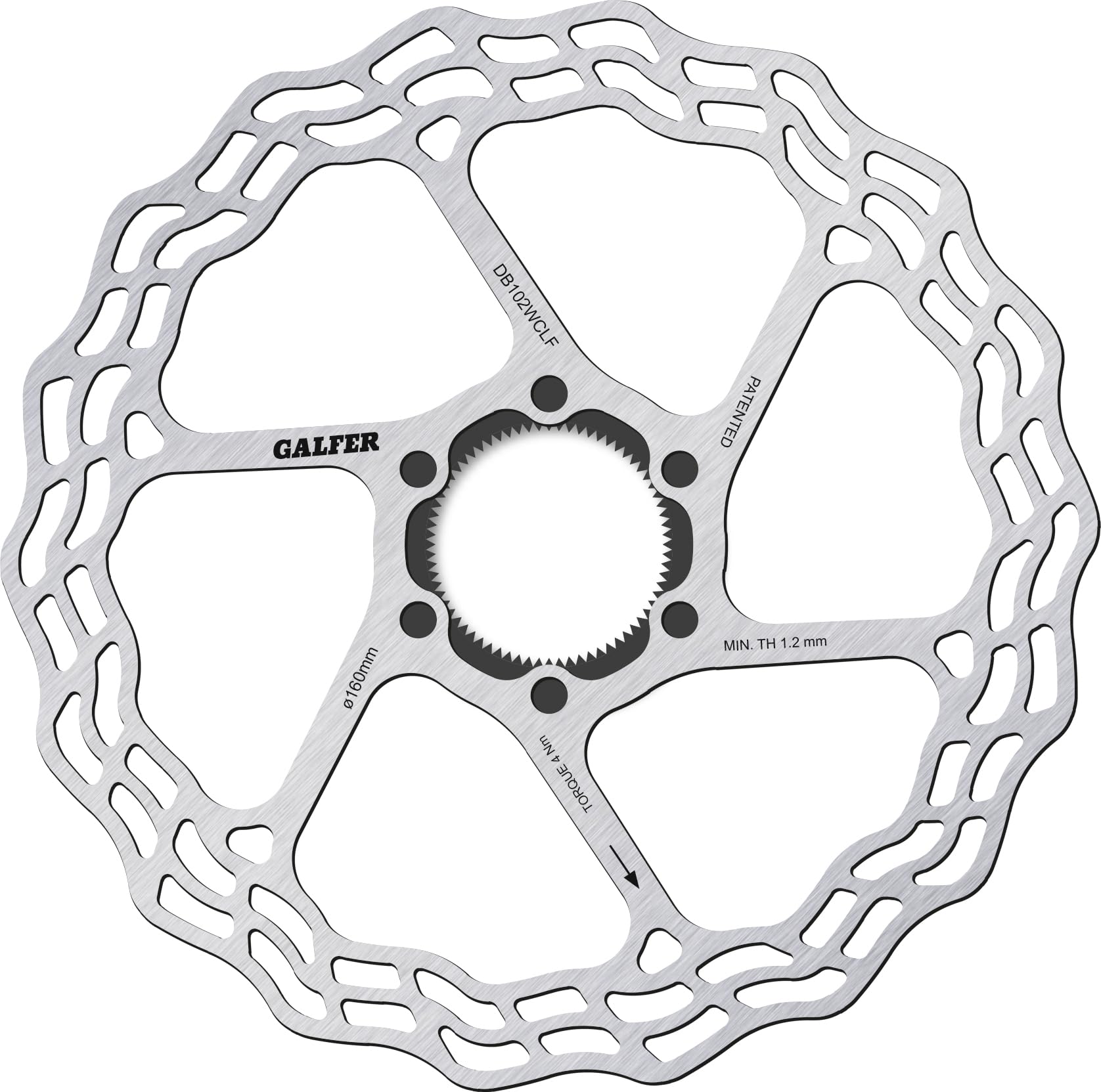 Galfer Wave Road Disc Rotor - Centerlock Fulcrum - 160 x 1.8mm
