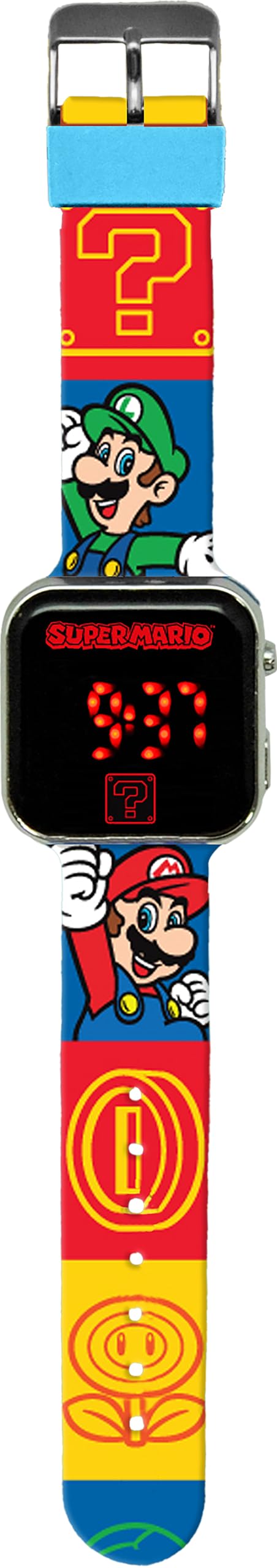 Disney - Super Mario Bros. Red Printed Strap Led Watch