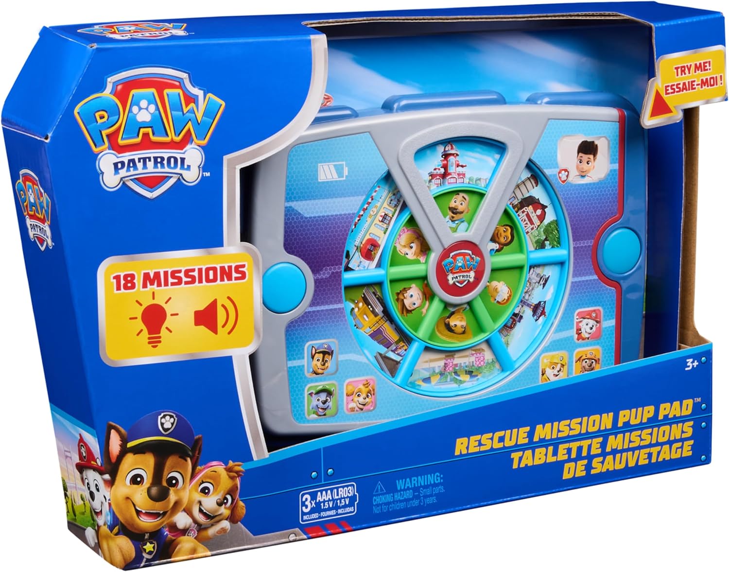 Paw Patrol Academy Rescue Mission Pup Pad, Interactive Toy with Lights, Sounds and Music, Pretend Play Kids Toys for Boys and Girls Ages 3 and Up