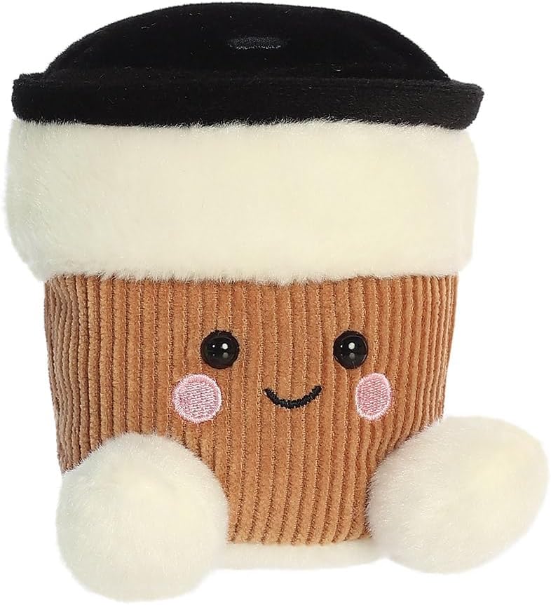AURORA, 33936, Palm Pals Essie Coffee Cup, 13cm, Soft Toy,White & Brown