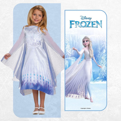 Disney officieel Classic Frozen Elsa-kostuum voor meisjes, Elsa-jurk meisjes, ijskoningin-kostuum voor meisjes, Elsa-kostuum voor kinderen, carnaval, carnavalskostuum, prinsessenkostuum voor kinderen