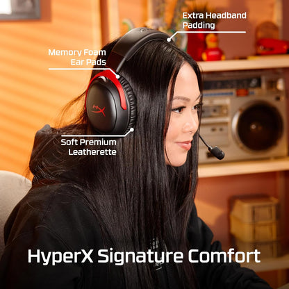 HyperX Cloud III S - Wireless Gaming Headset, Multiplatform, 2.4GHz, Bluetooth, Battery Life up to 120 Hours, 2.4GHz, 53mm Tilt Driver, 10mm Detachable Microphone - Black
