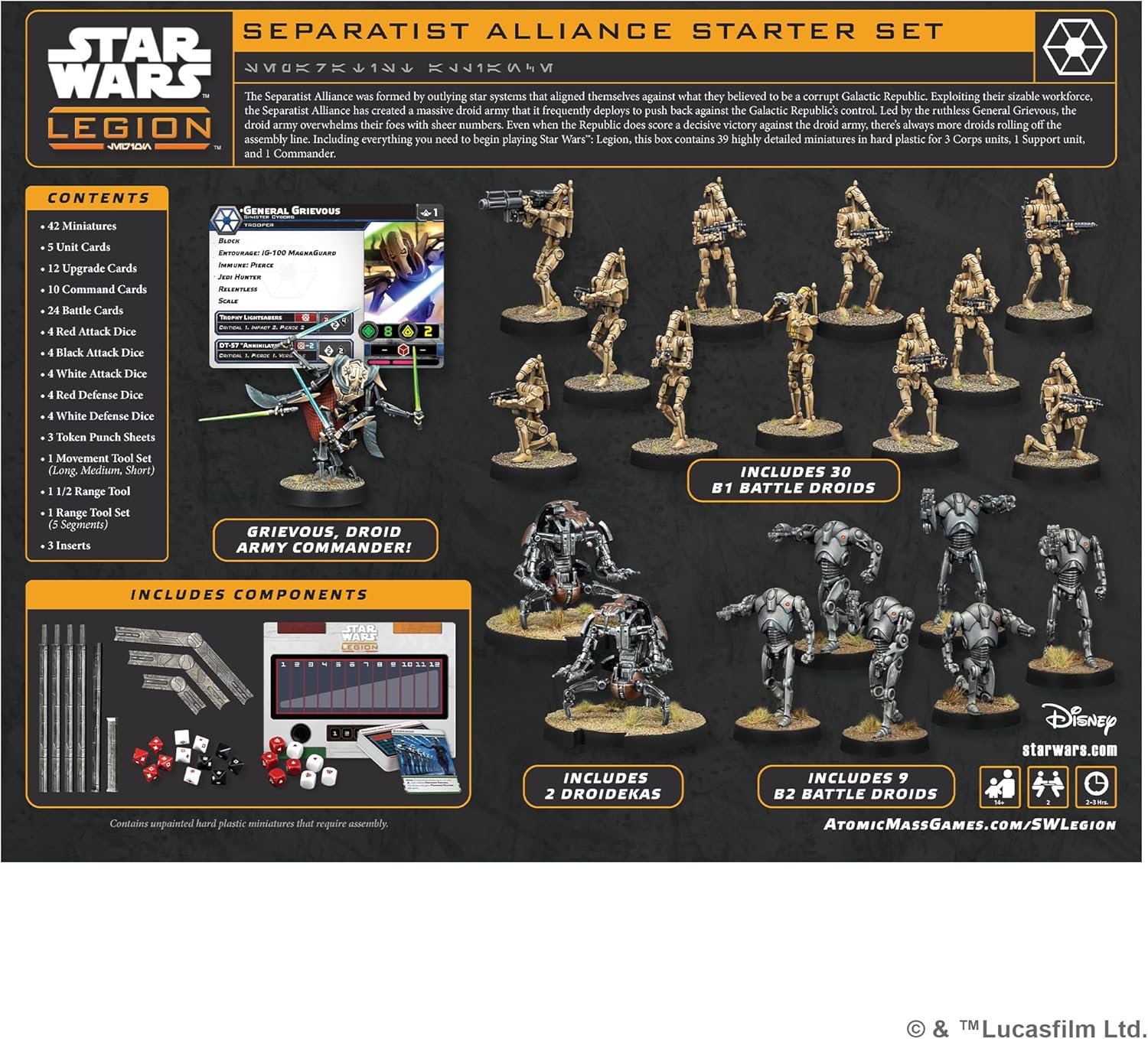 Asmodee | Star Wars Legion: Separatist Alliance Starter Set | Miniatures Game | Ages 14+ | 2 Players | 90+ Minutes Playing Time
