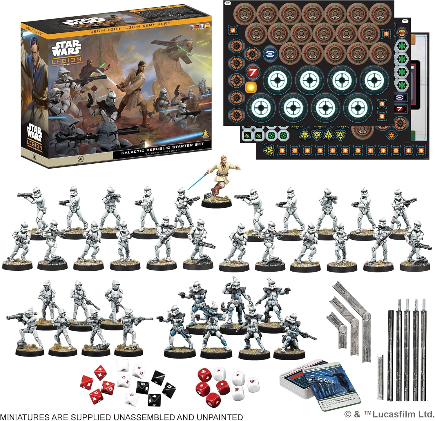 Asmodee | Star Wars: Legion - Galactic Republic Starter Set | Miniature Game | Ages 14+ | 2 Players | 90 Minutes Playing Time