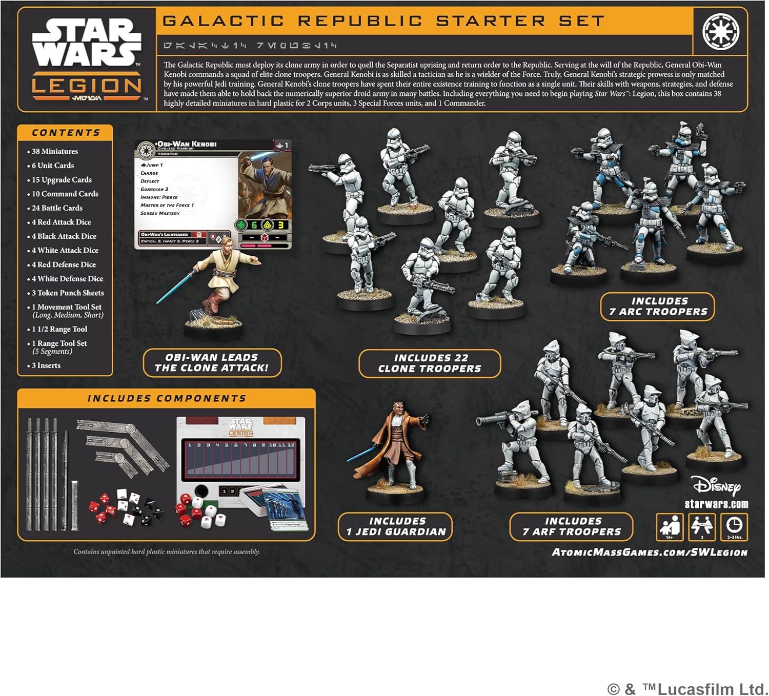 Asmodee | Star Wars: Legion - Galactic Republic Starter Set | Miniature Game | Ages 14+ | 2 Players | 90 Minutes Playing Time