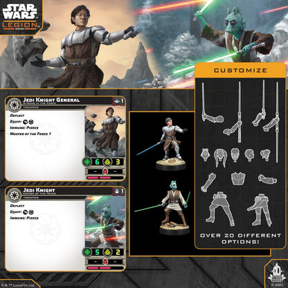 Asmodee | Star Wars: Legion - Customisable Jedi & Knight | Miniature Board Game | Ages 14+ | 2 Players | 90+ Minutes Playing Time