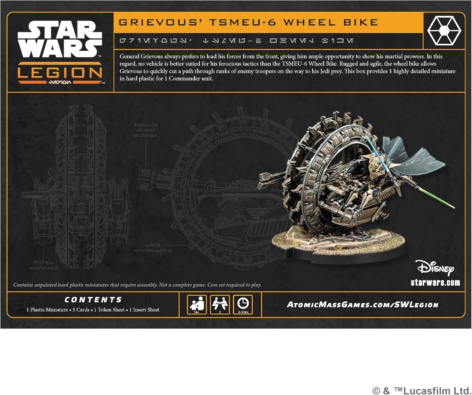 Asmodee | Star Wars: Legion - General Grievous' and TSMEU-6 Wheel Bike | Miniature Board Game | Ages 14+ | 2 Players | 90+ Minutes Playing Time